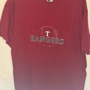 Vintage Red Texas Rangers Baseball T-Shirt - Official MLB Merchandise